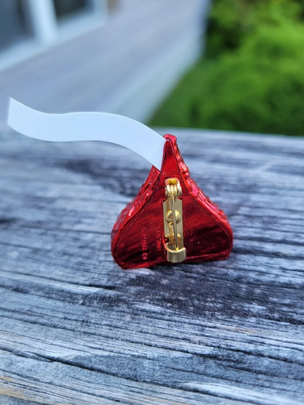 Vintage Red Hershey's Kiss Chocolate Candy Pin Brooch, 1996 HFC